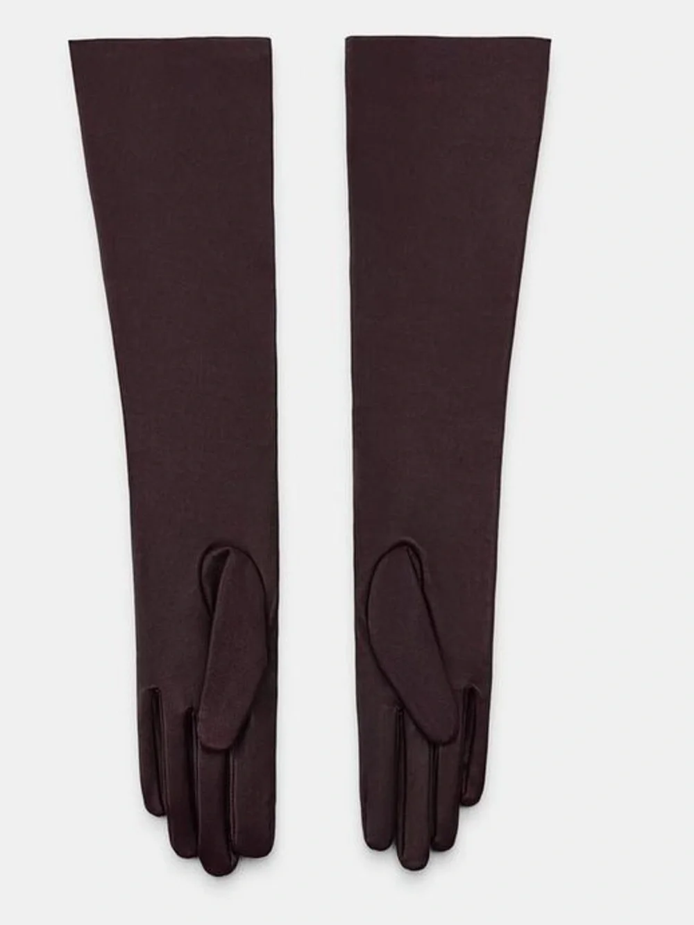 ZARA 100% LEATHER LONG GLOVES MAROON